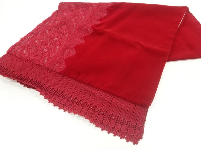 ビロードレース花模様ショール